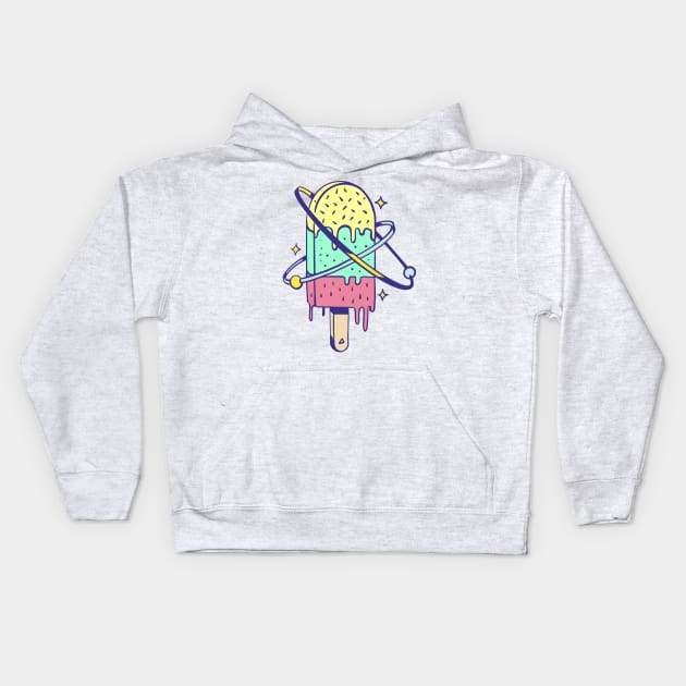 Ice cream planet Kids Hoodie by Paolavk